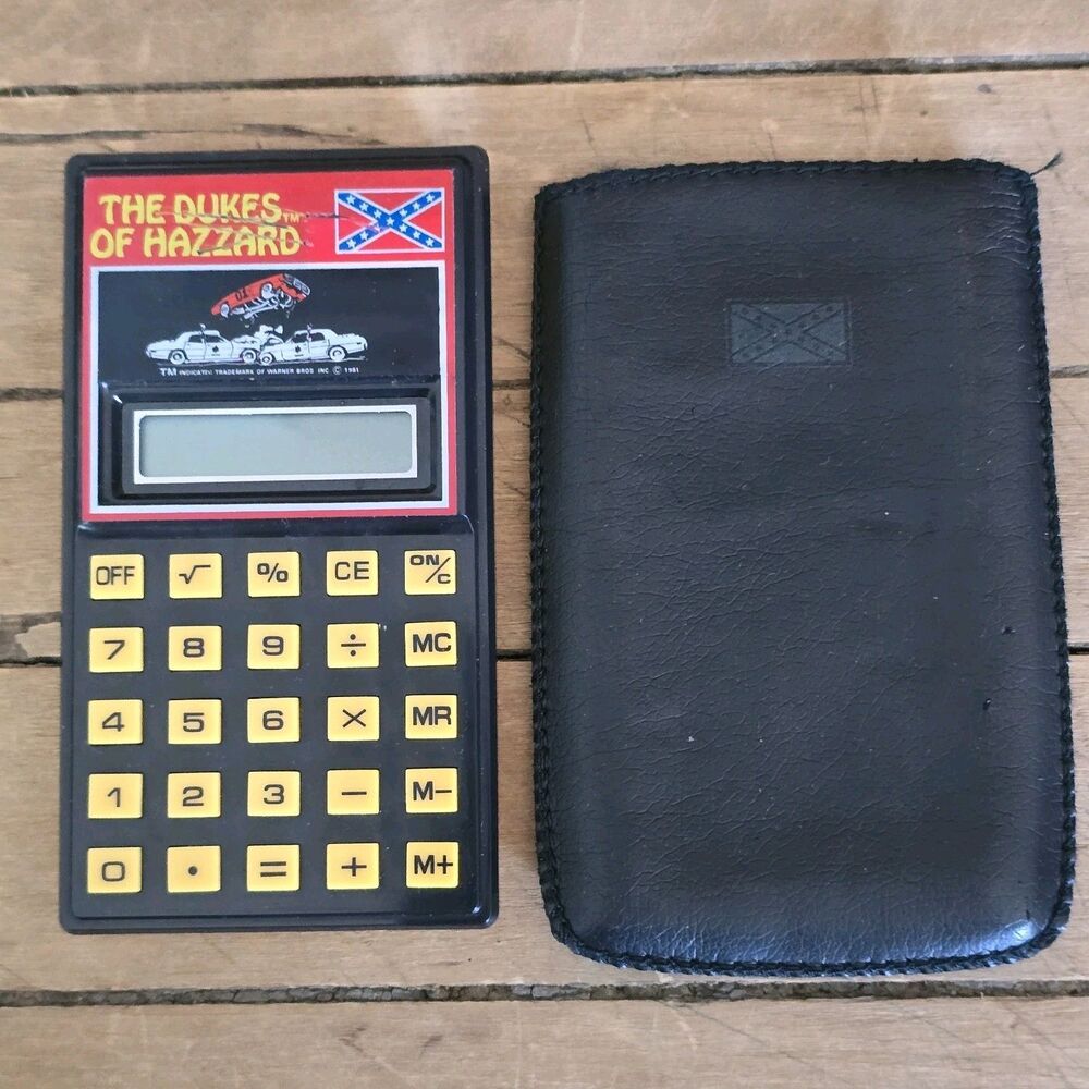 THE DUKES OF HAZZARD LCD CALCULATOR With Slip Cover Vintage 80's